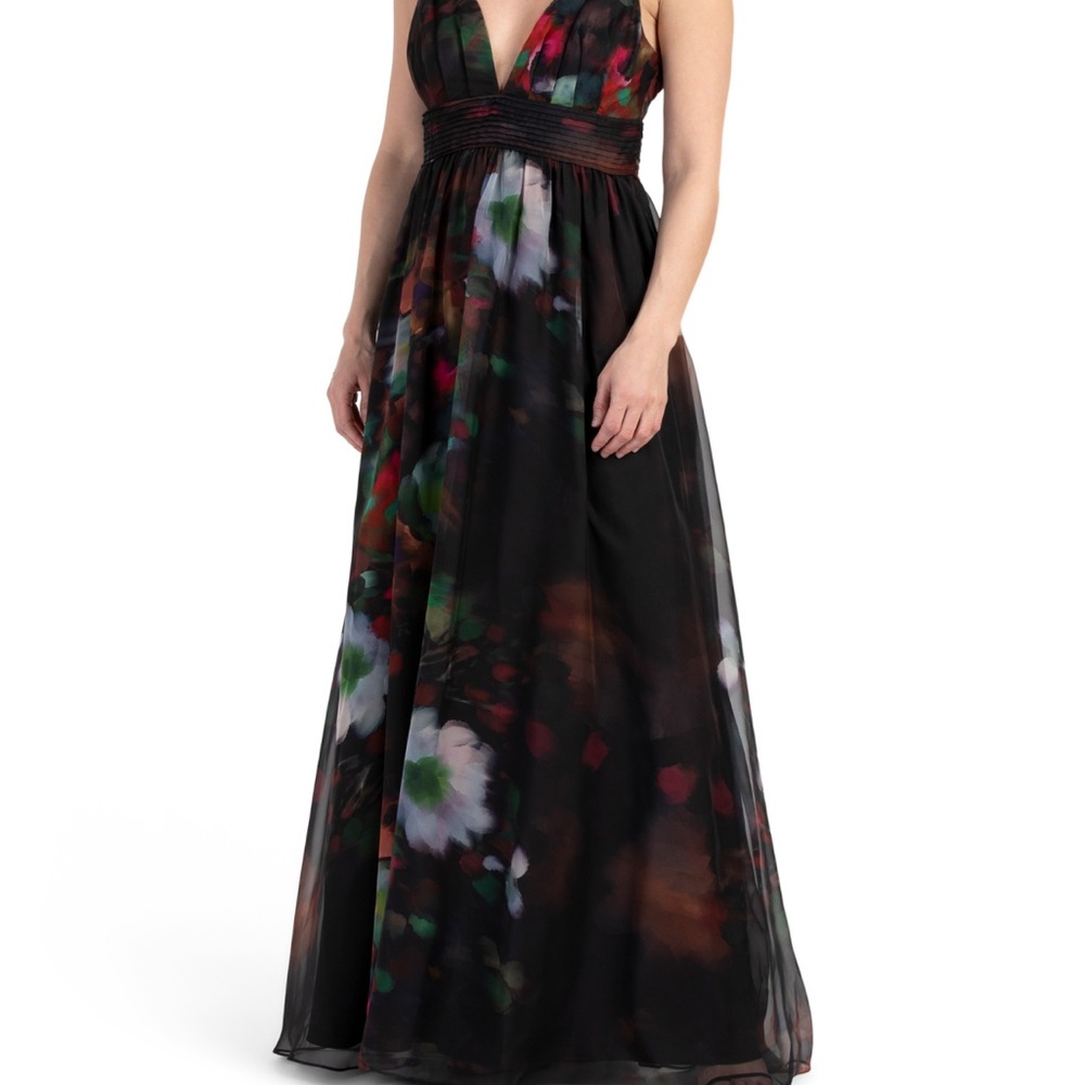 Elegant Black Floral Maxi Dress